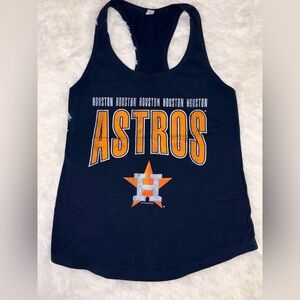 MLB Astros Women's Navy and Orange Tank Top